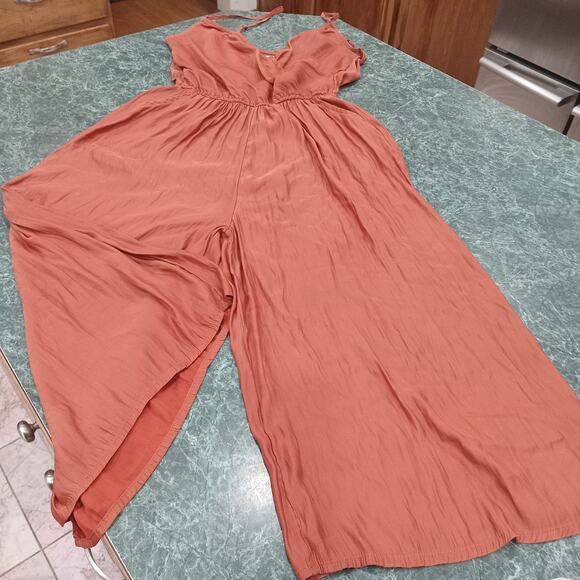 Abercrombie & Fitch Pants - Abercrombie & Fitch Wide Leg Pleated Spice Color Jumpsuit Sz Med Wrap Front